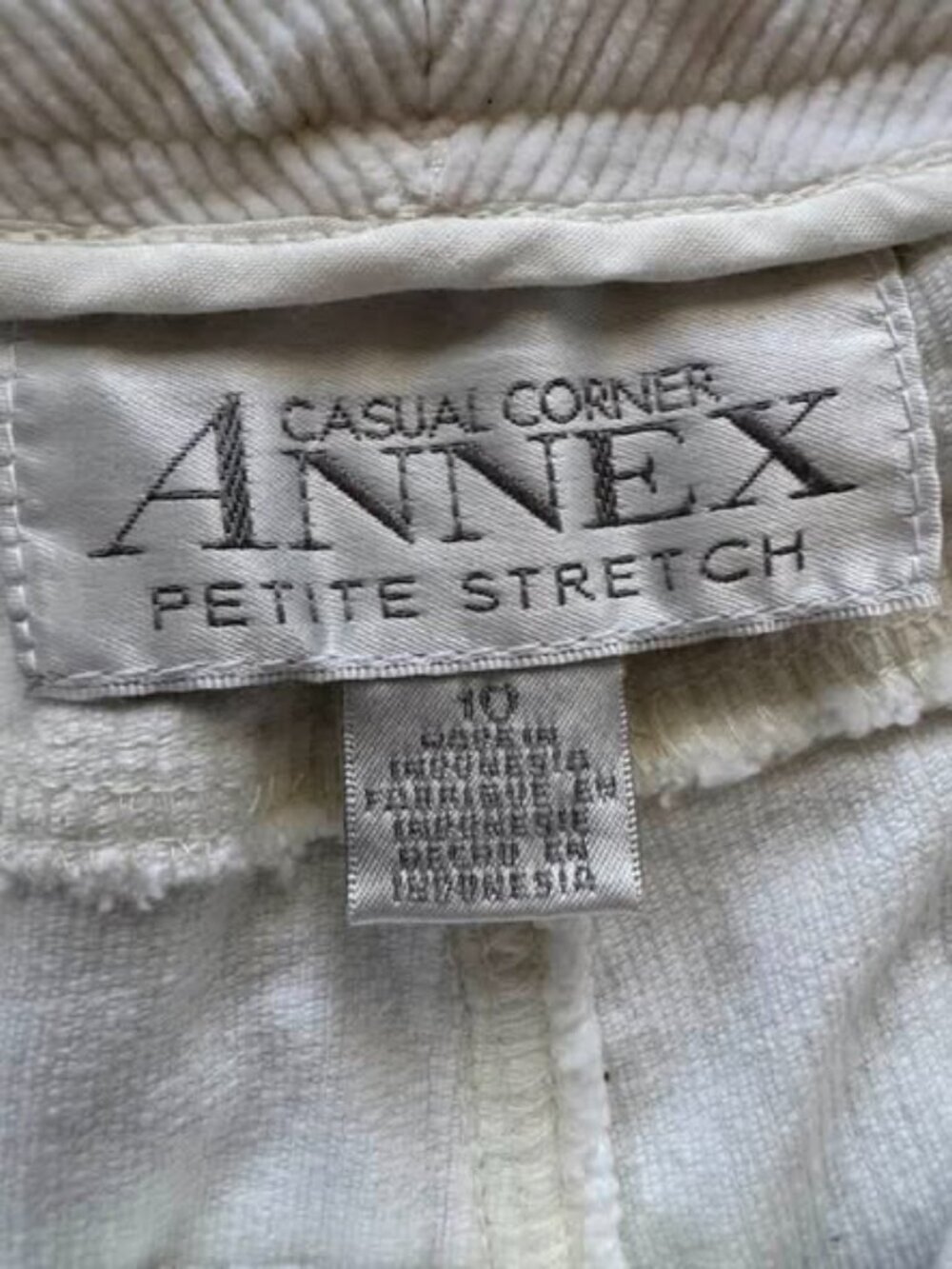 Ann Taylor Loft Casual Corner Petite Stretch White Corduroy Pants Women's 10P - Picture 4 of 5